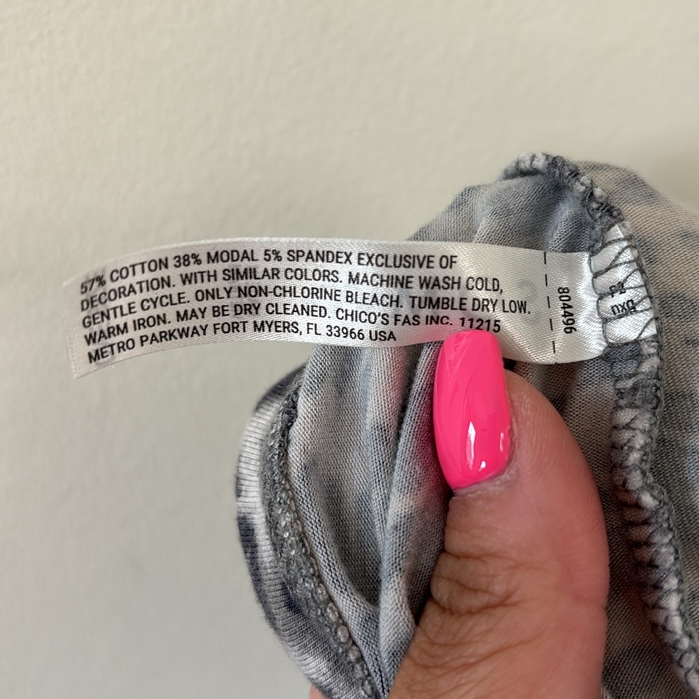 SOMA Embraceable Long Sleeve Pajama Set Spotted Mini Gray Ink Size XL - Picture 12 of 12